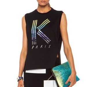 KENZO K printed cotton tank size L